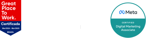 Certificações da ANS Marketing: GPTW Great Place to Work, Meta Business Partner, RD Station Partner, Meta Certified Digital Marketing Associate